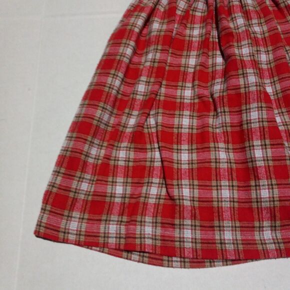 Lil Cactus Scallop Collared Plaid Dress-Size 3T-Lined-Flannel-100% Cotton - Picture 3 of 8